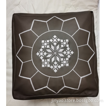 Upholstered Footstool Round Pouf Stool